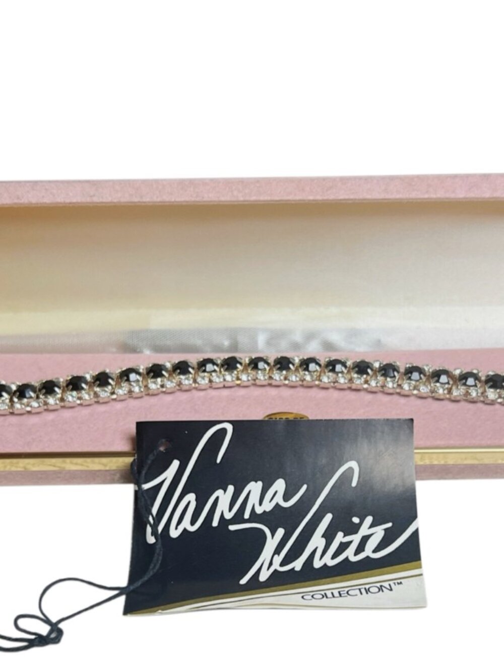 Vanna White Collection Black & Clear Crystal Bracelet With Original Box